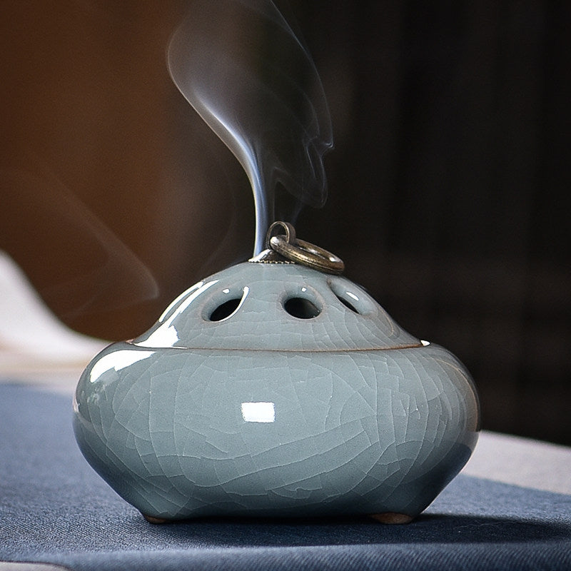 Antique-Style Ceramic Incense Burner for Home Use - Multiple Colors