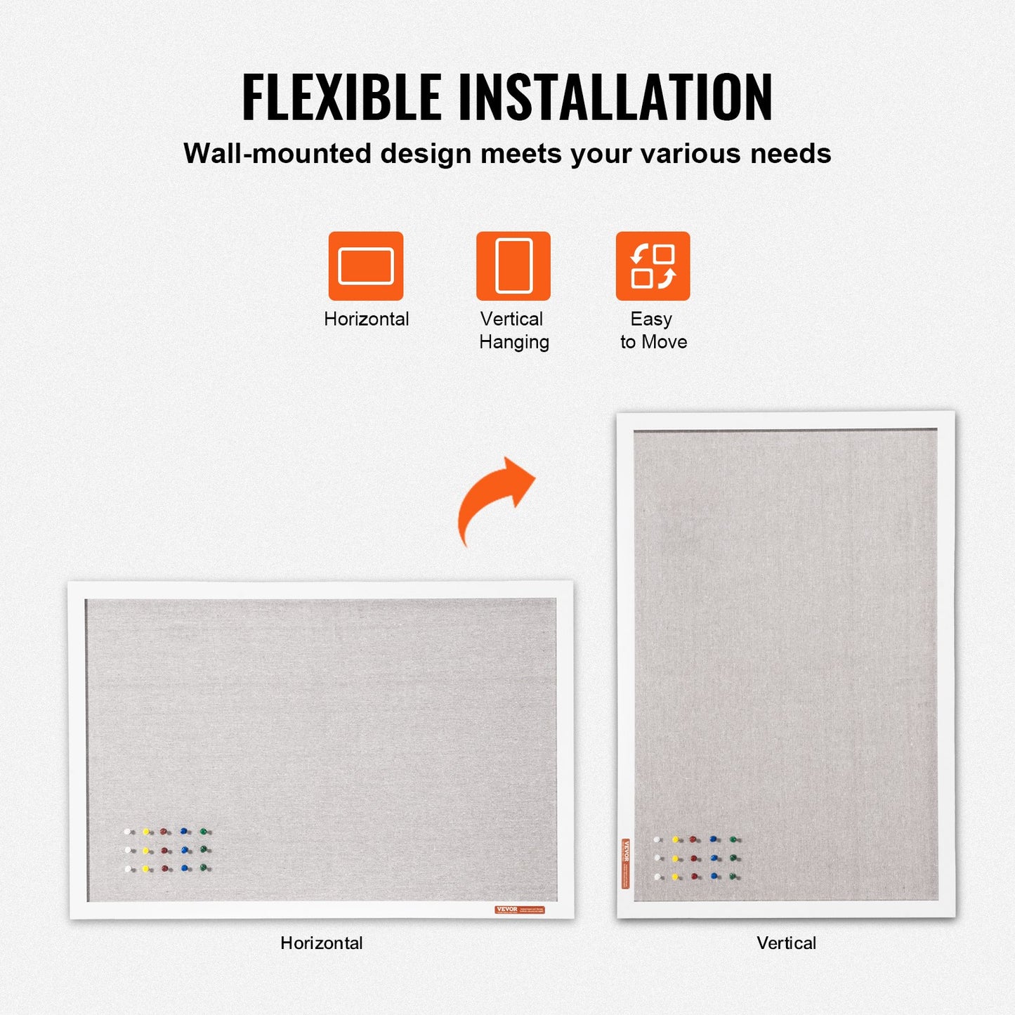 36x24 White Cork Board - Stylish Wall-Mounted Bulletin Board