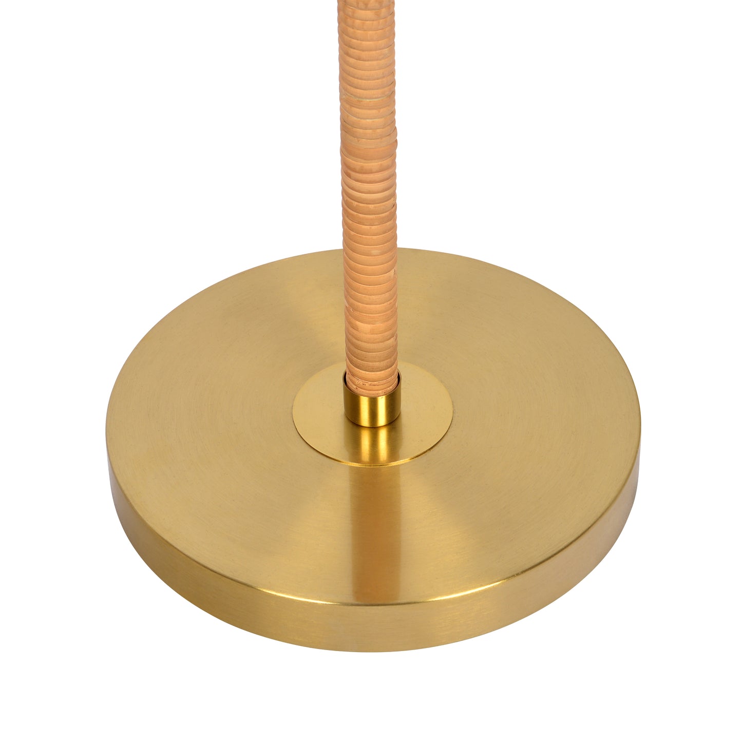 Allure 2-Light Floor Lamp, Gold Brass, Natural Rattan Details ,