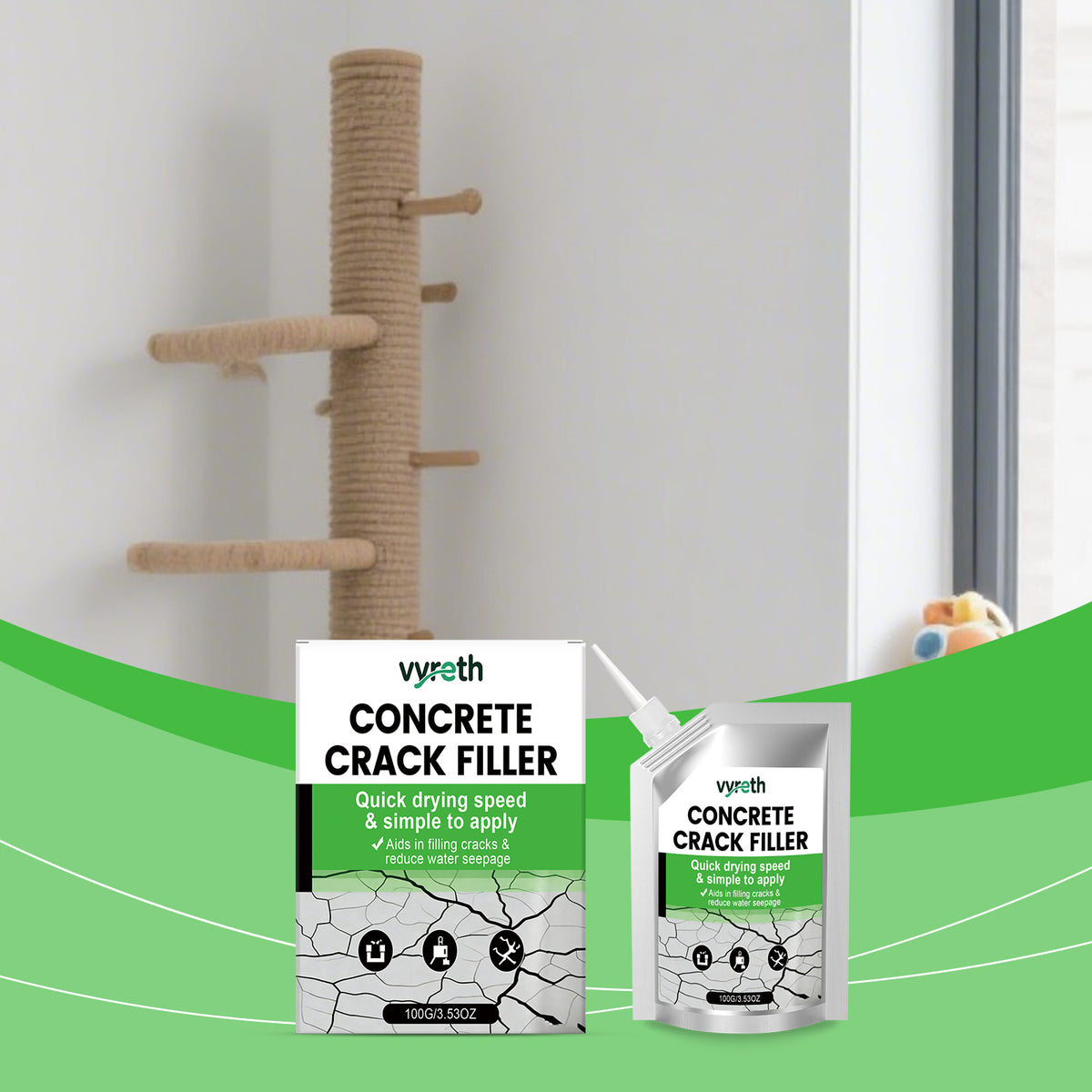 Waterproof Crack Filler 100g - Durable Repair Compound for Concrete and Masonry