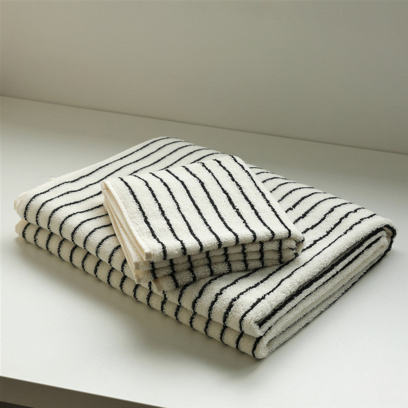 Cotton Striped Bath & Face Towels - Combed Cotton Home Textiles