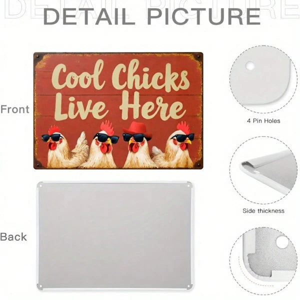 Metal Tin Wall Decoration - 20 cm x 20 cm