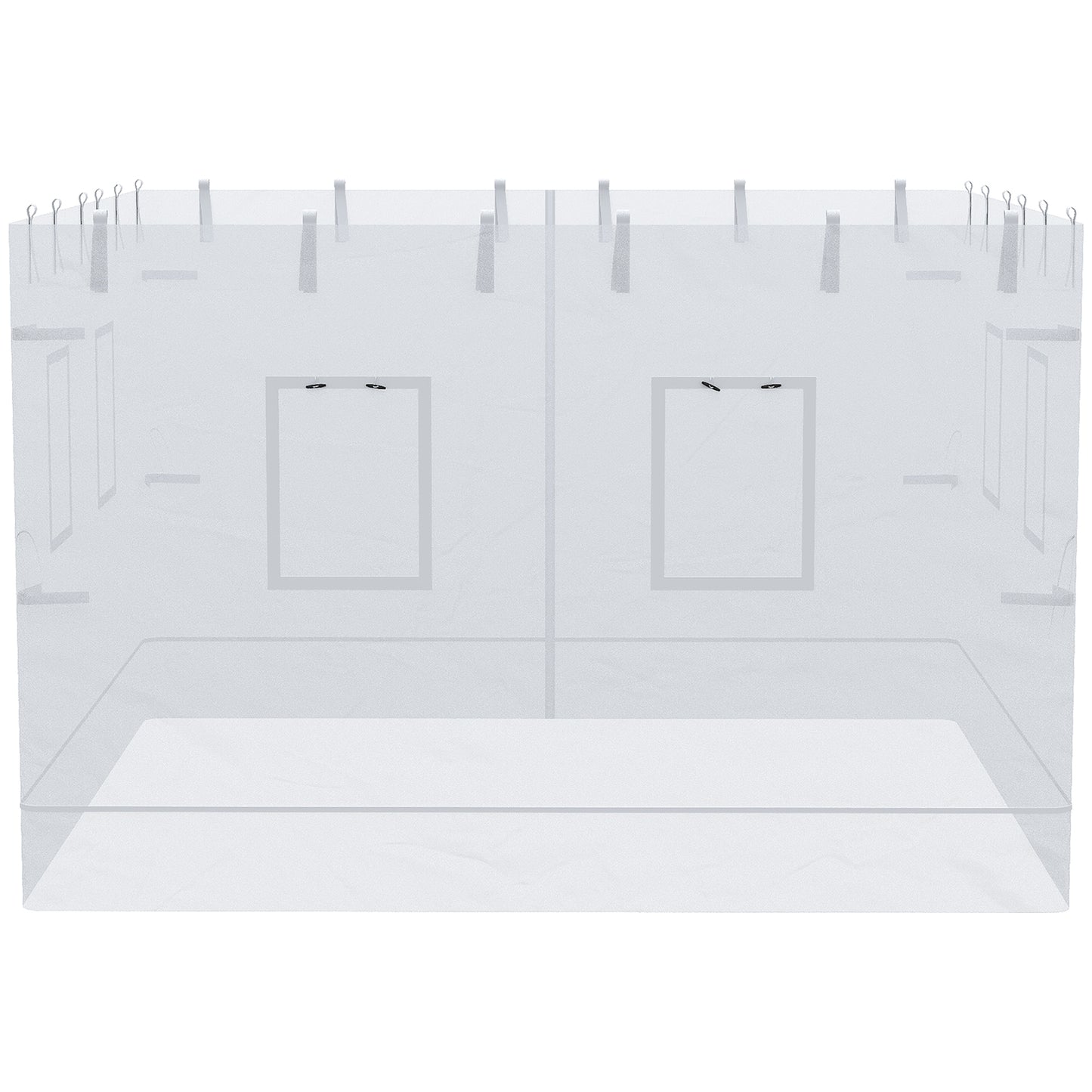 Replacement Canopy Screen Walls with 6 Windows & Door - White