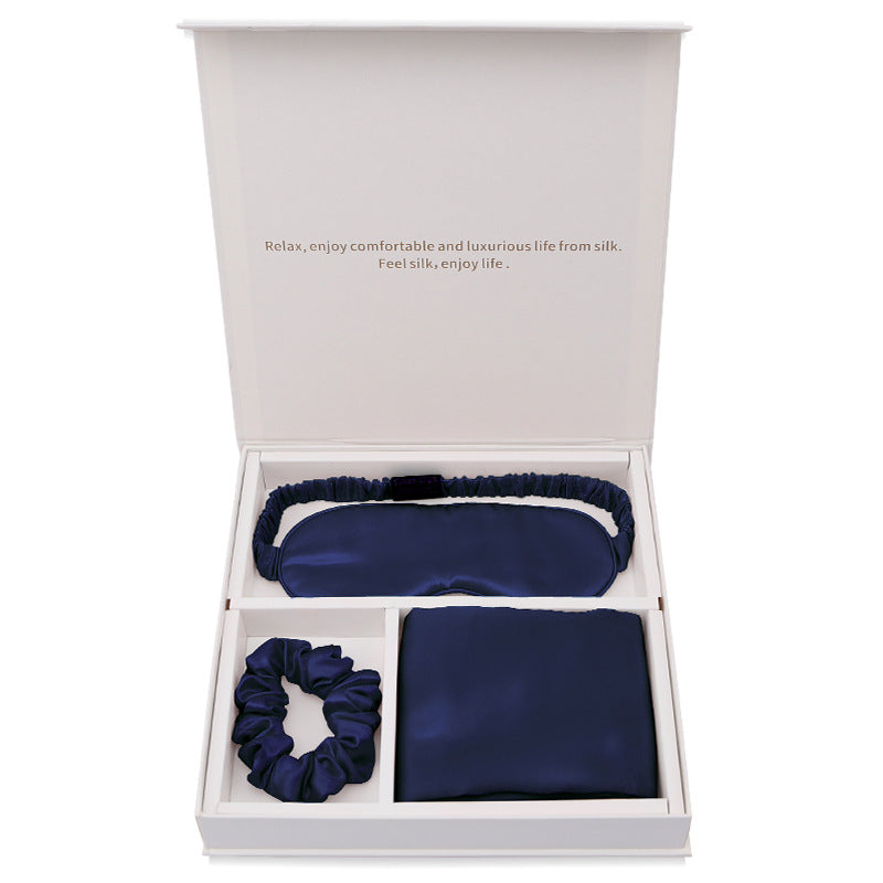 Silk Eye Mask Pillowcase Set with Hair Band - Sleep & Relaxation Gift Box