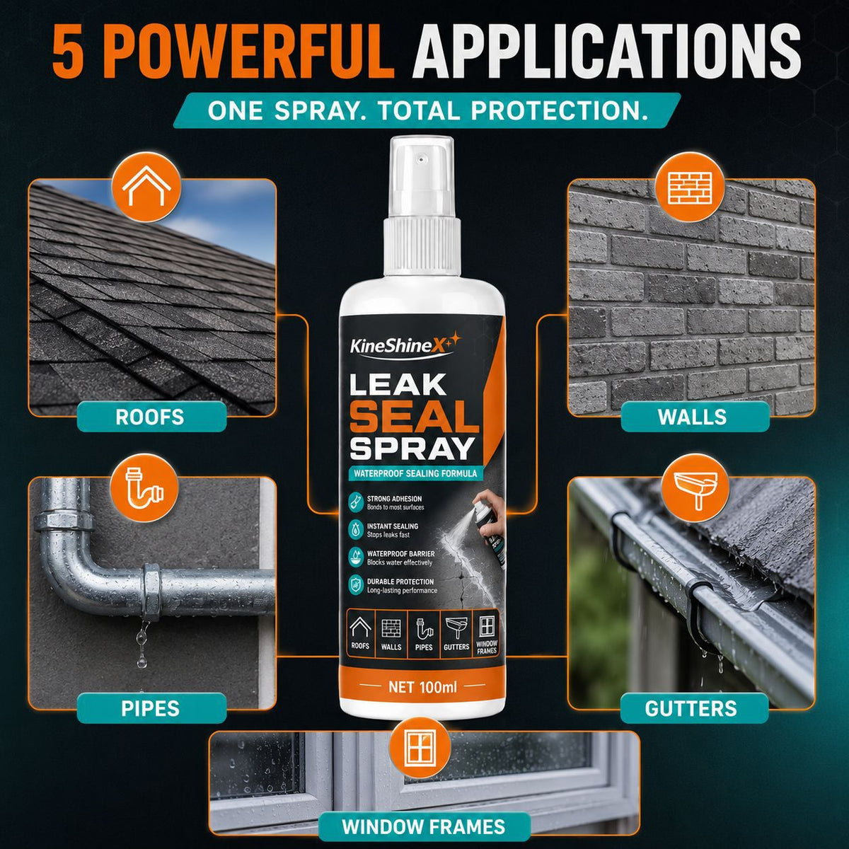 Leak-Proof Waterproof Repair Spray for Home & Garden - 50ml, 100ml Variants