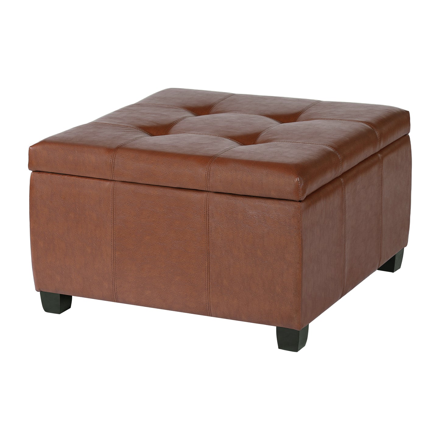 Richmond Storage Ottoman - Brown Faux Leather