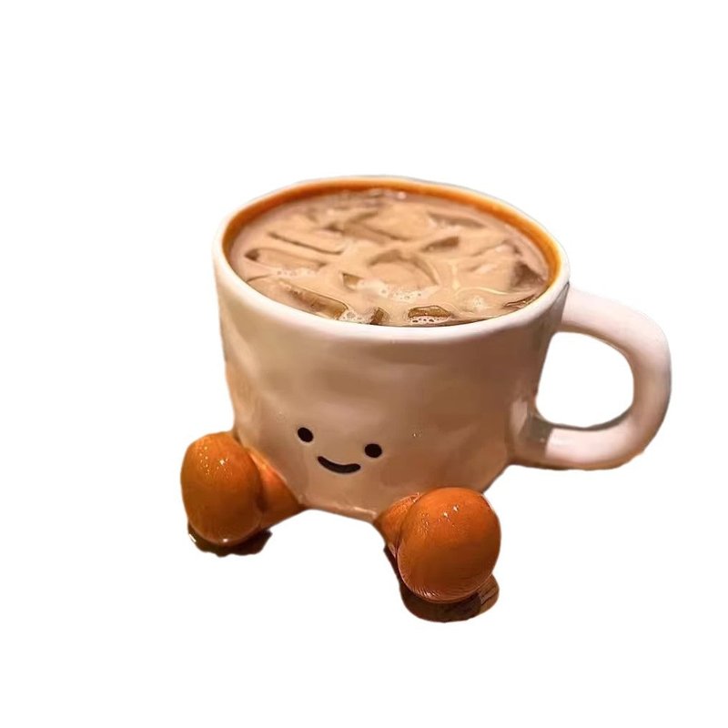 Cute Ceramic Coffee Mug - Cartoon Style, 301-400ml, Multiple Colors