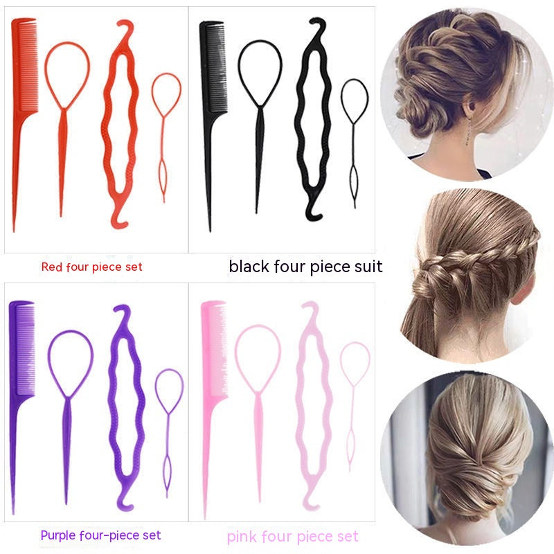 Plastic Comb Pattern Design Hair Pulling Needle Ball Head Hair Curler - Multi Colors