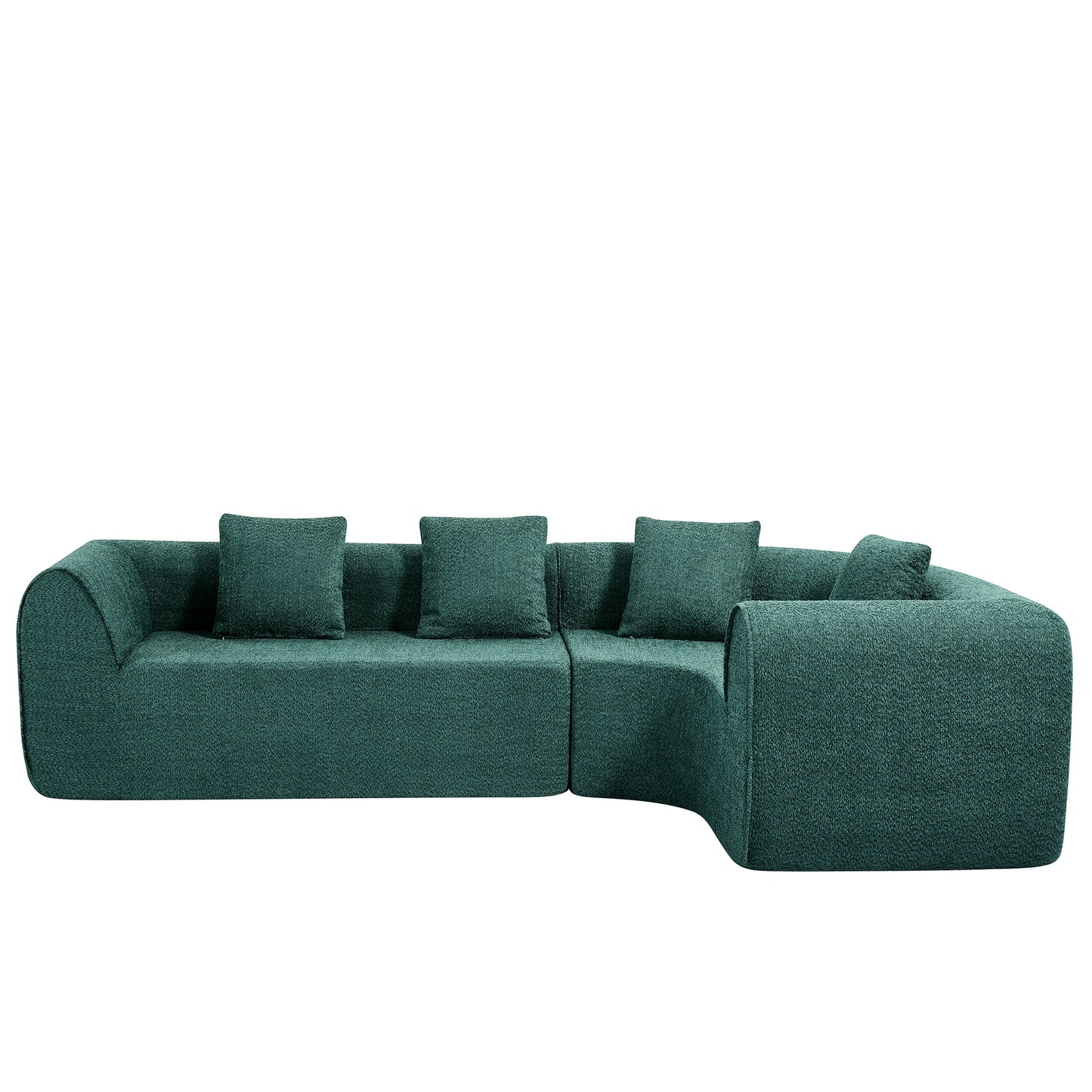 110" Curved L-Shaped Modular Sectional Sofa - Blue & Green