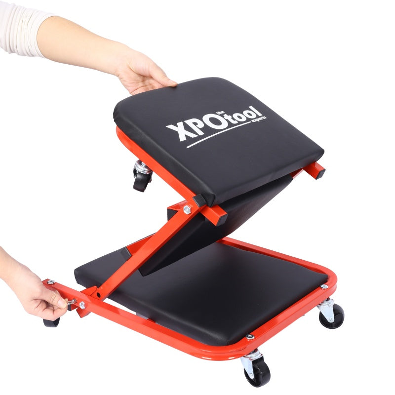 36-Inch Mechanic Creeper Seat - 2-in-1 Garage Tool, Supports 300 Lb, Red