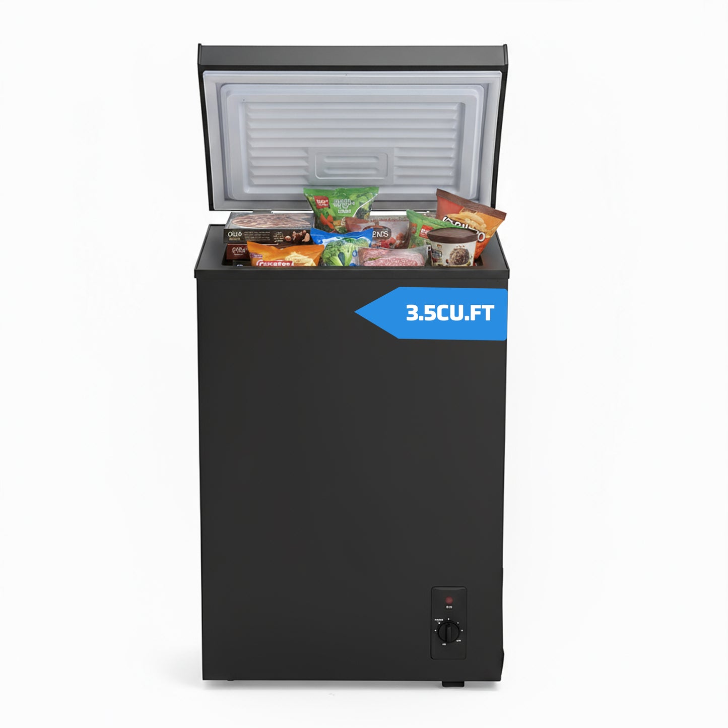 3.5 Cu.Ft Small Chest Freezer Compact Deep With 7-Level Temperature