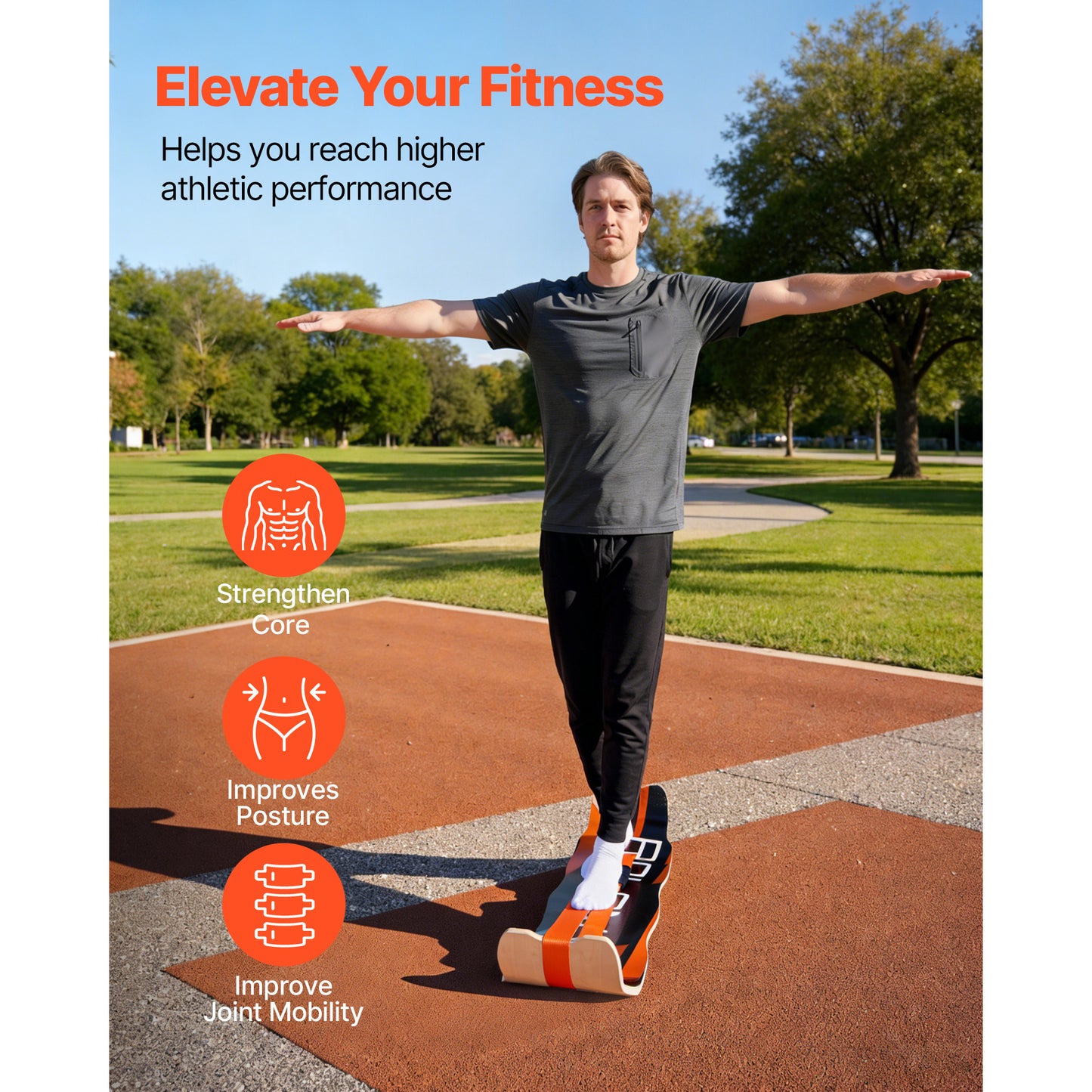 Balance Board Wobble Trainer for Adults - Wooden Balance Equipment for Core Workouts