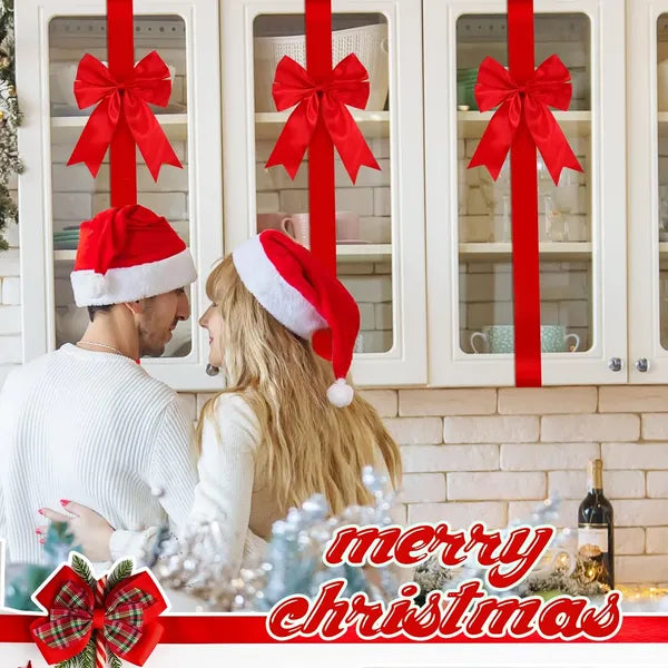 18 Pcs Large Red Christmas Ribbons & Bows - 8x40 Inches