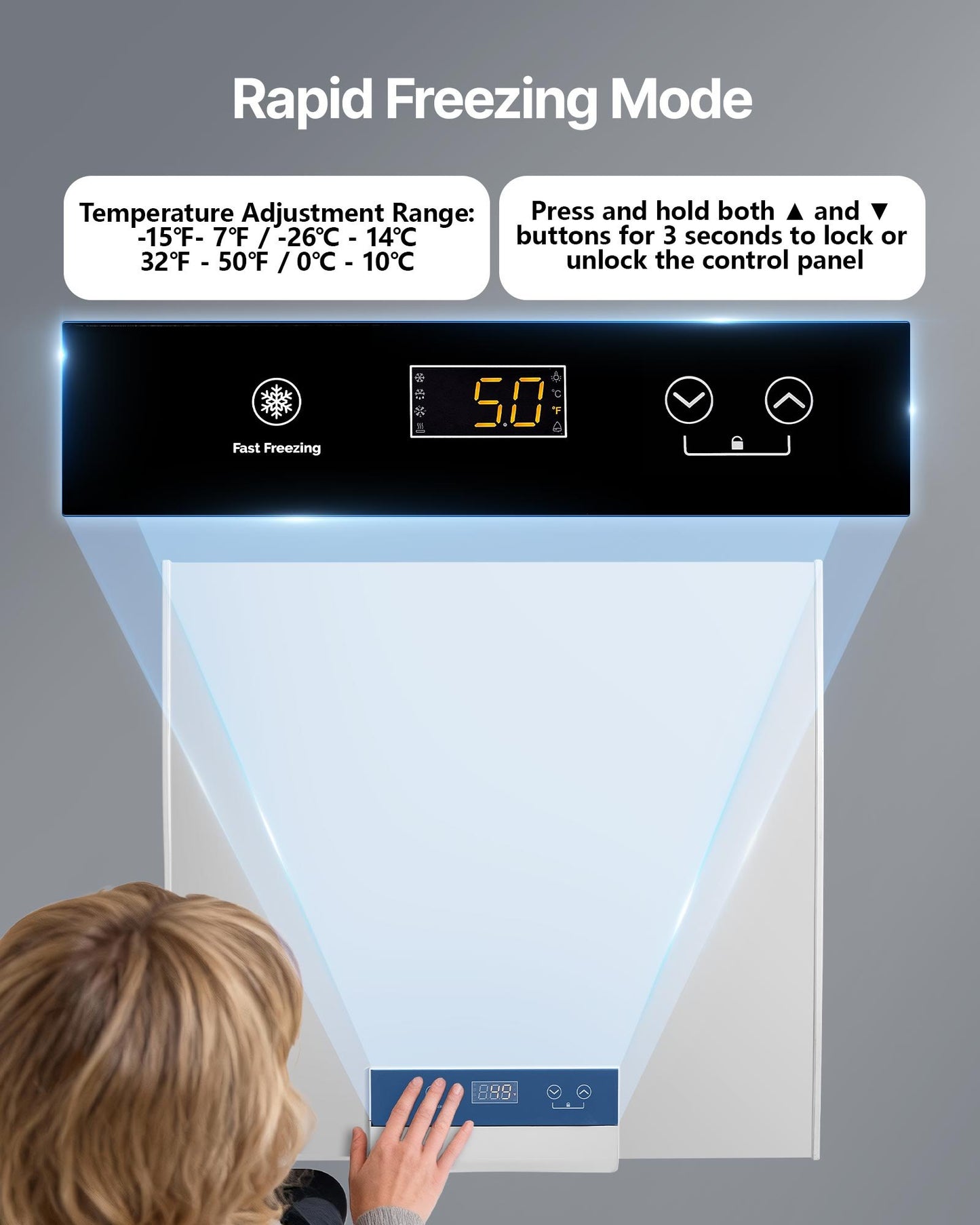 Compact Chest Freezer 3.3 Cu.ft Energy Saving Top Open Design