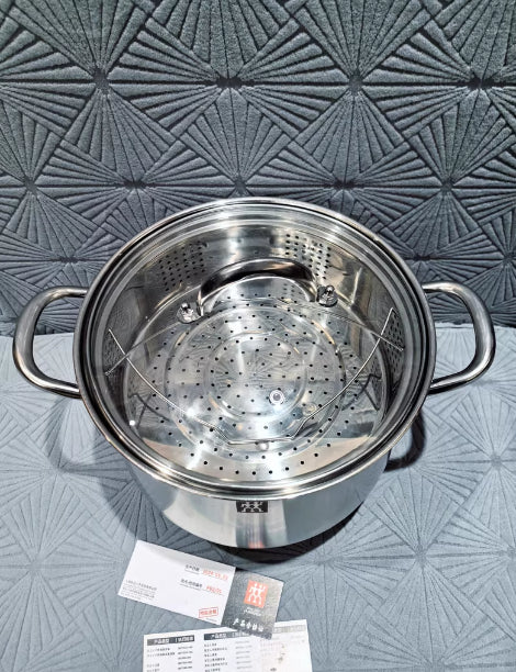 Large Capacity Stainless Steel Stock Pot 24cm Double Ear Cooking Pot