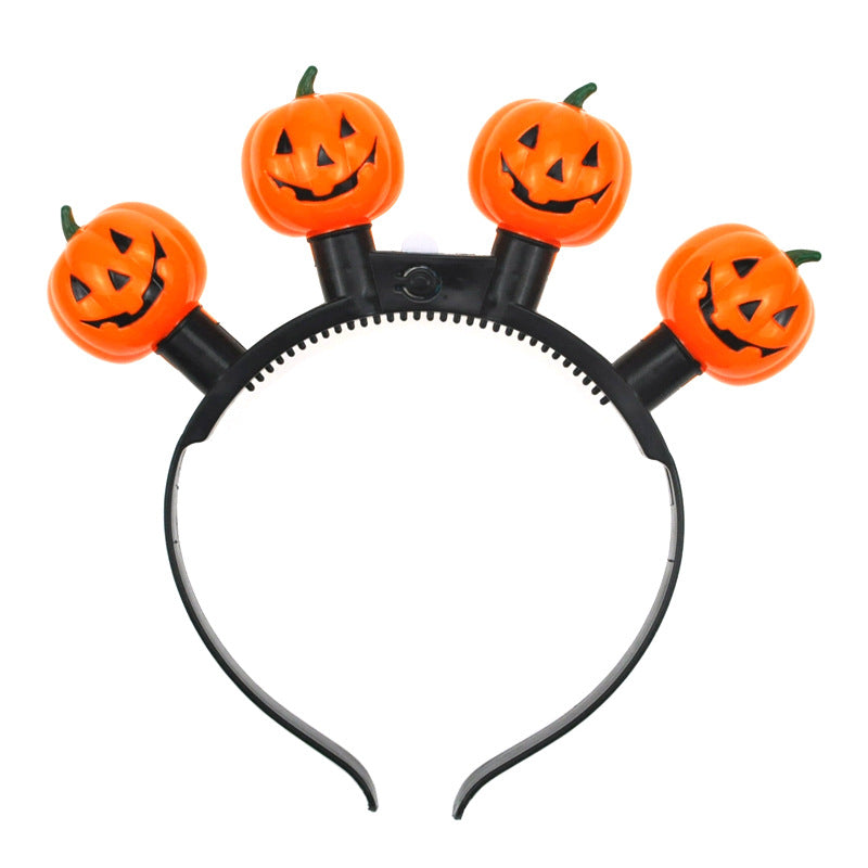 Halloween Ghost Luminescent Headband with Candy Corn and Pumpkin Designs
