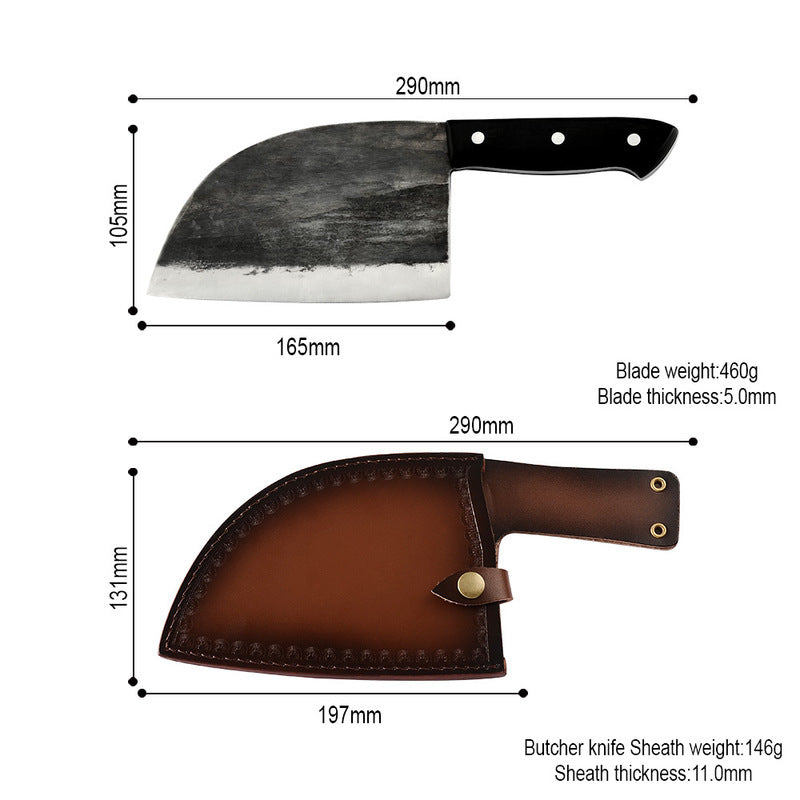 Stainless Steel Butcher Knife - Hand Forged Kitchen Knife