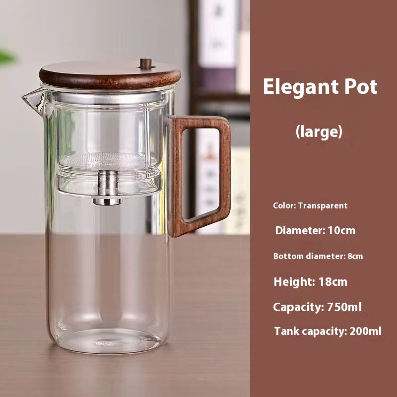 Glass Tea Water Separation Set Borosilicate Full Glass Liner Chinese Style