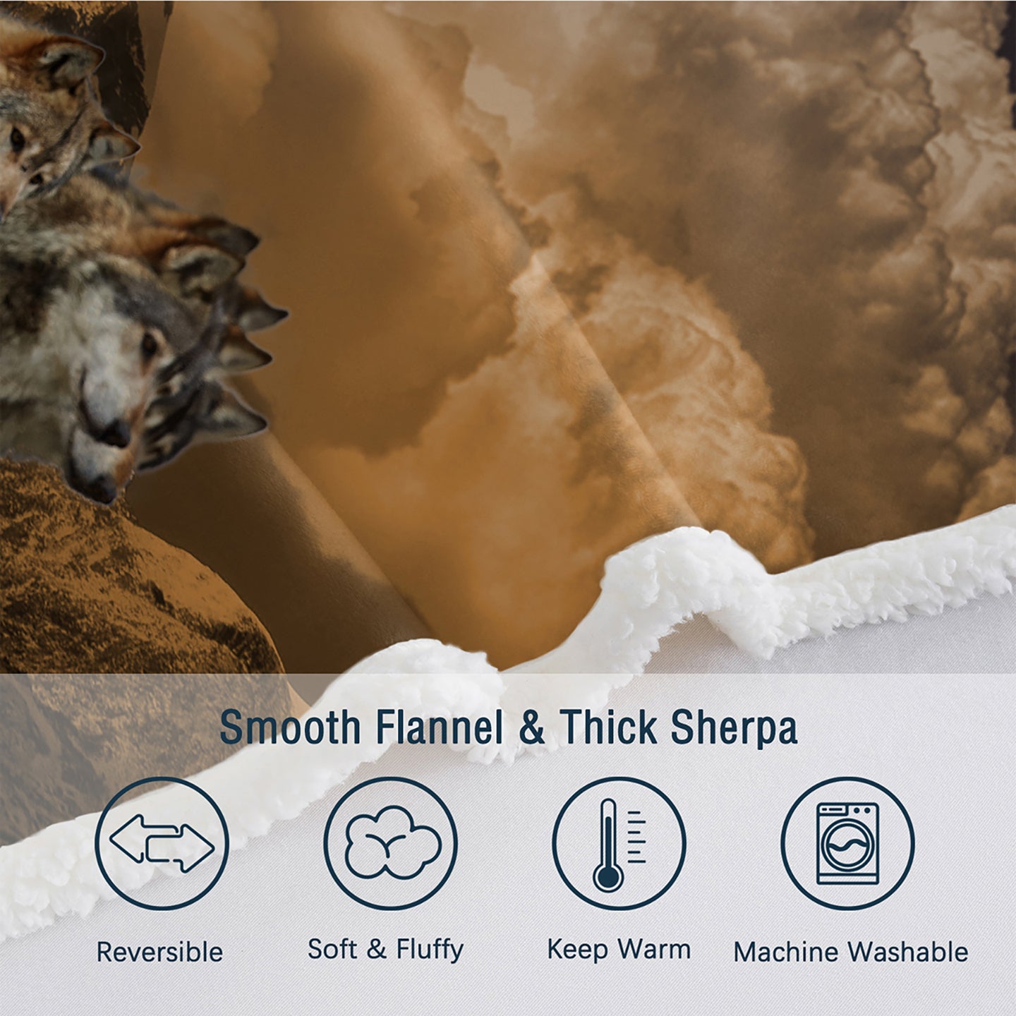 Sherpa Fleece Blanket - Cozy Warm Plush Throw 50x60" & 60x80"