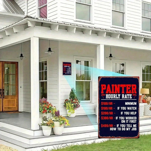Funny Painter Varnisher Metal Sign - 8x12 Inch Vintage Wall Art