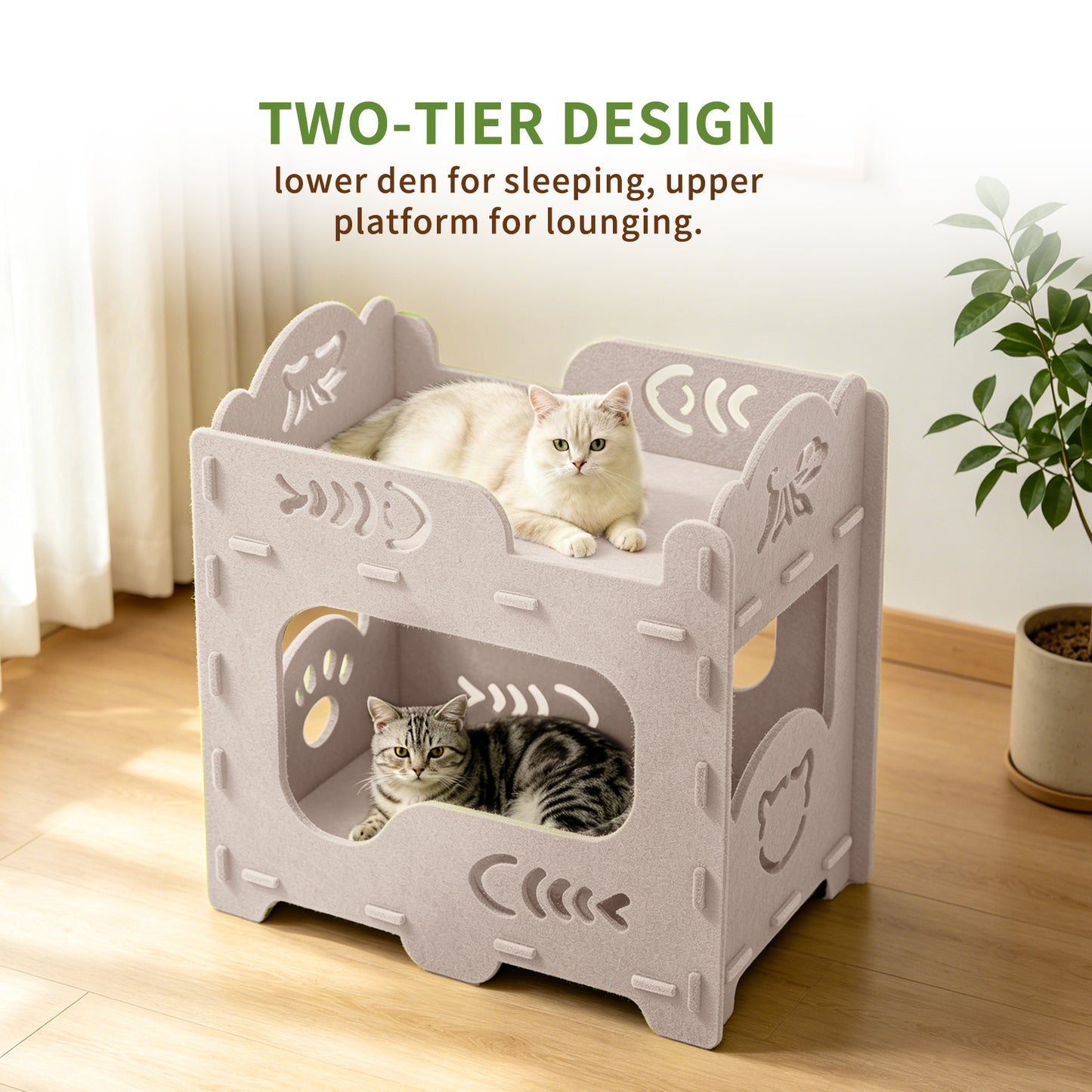 Double Cat Bed - Self Pickup Pet House for Cats & Pets