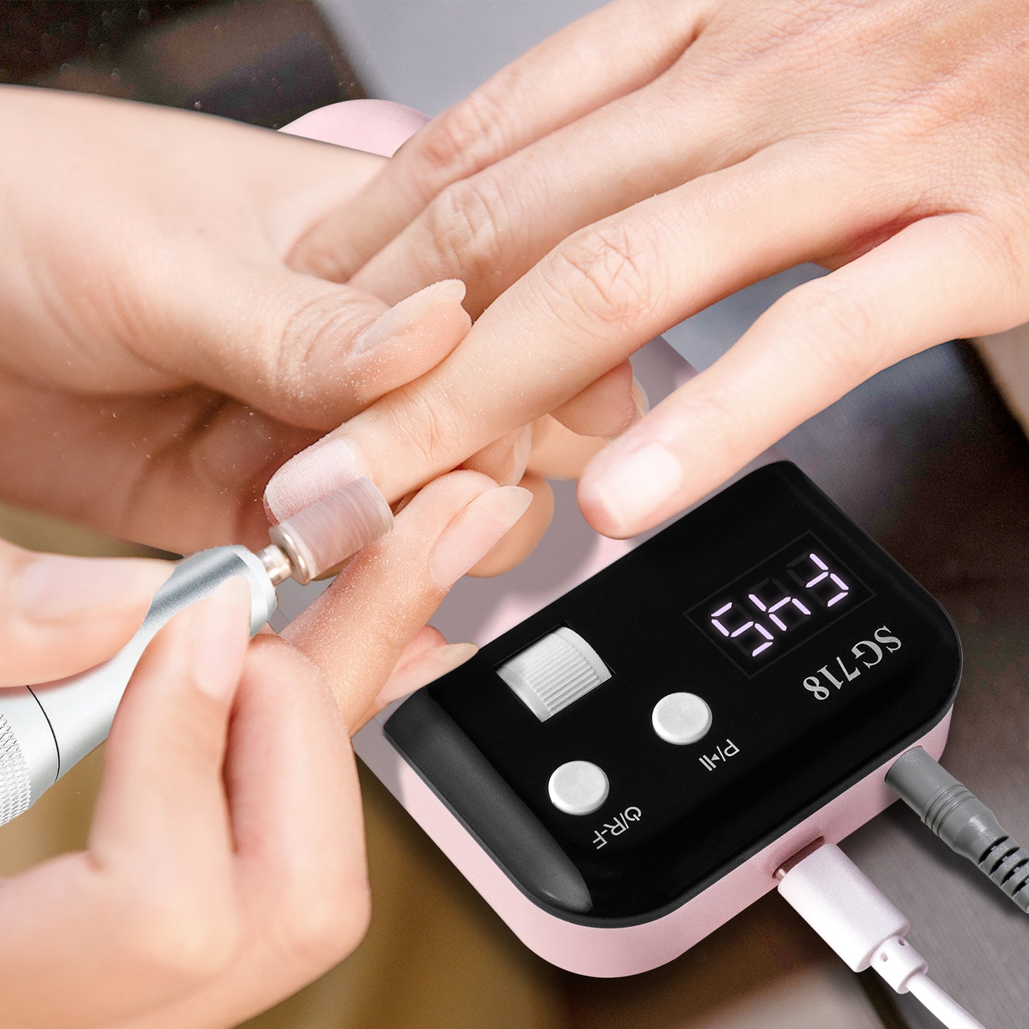 Professional Rechargeable Nail Drill 45000 RPM - Electric File for Gel Nails