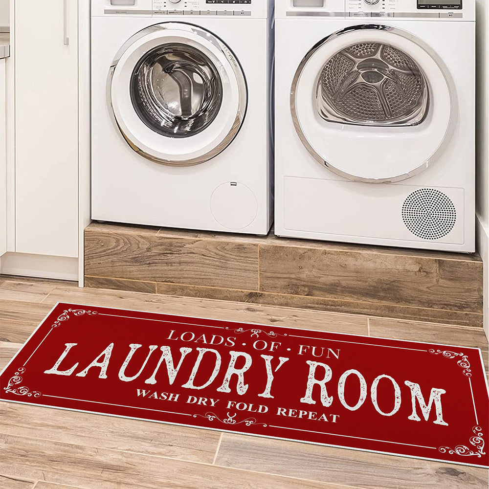 Non-Slip Absorbent Kitchen Bathroom Door Mat - Thickened Polyester Floor Rug