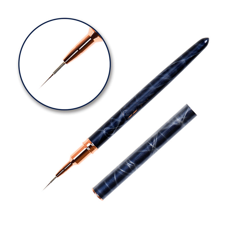Black Marbled Nail Art Brush Pen - Multiple Sizes