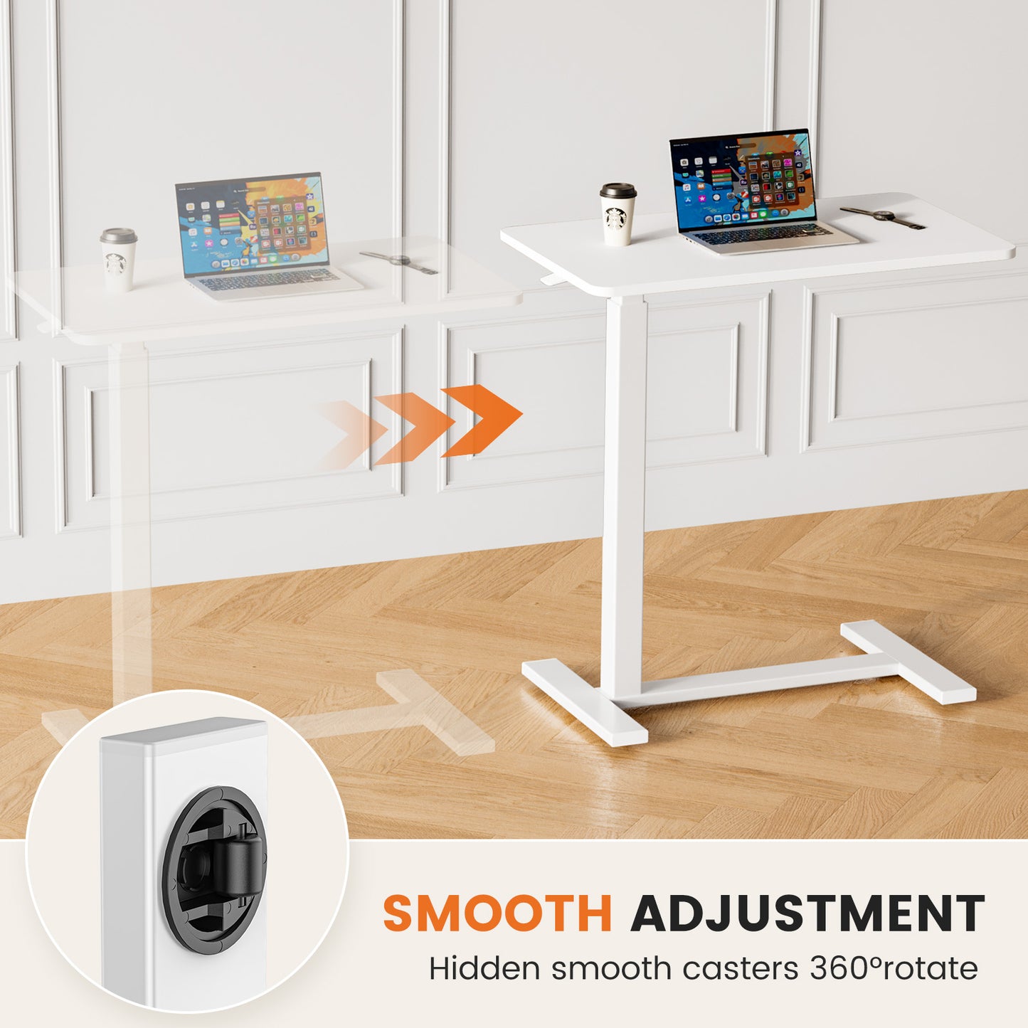 Adjustable Mobile Bed Table - Portable Computer Desk