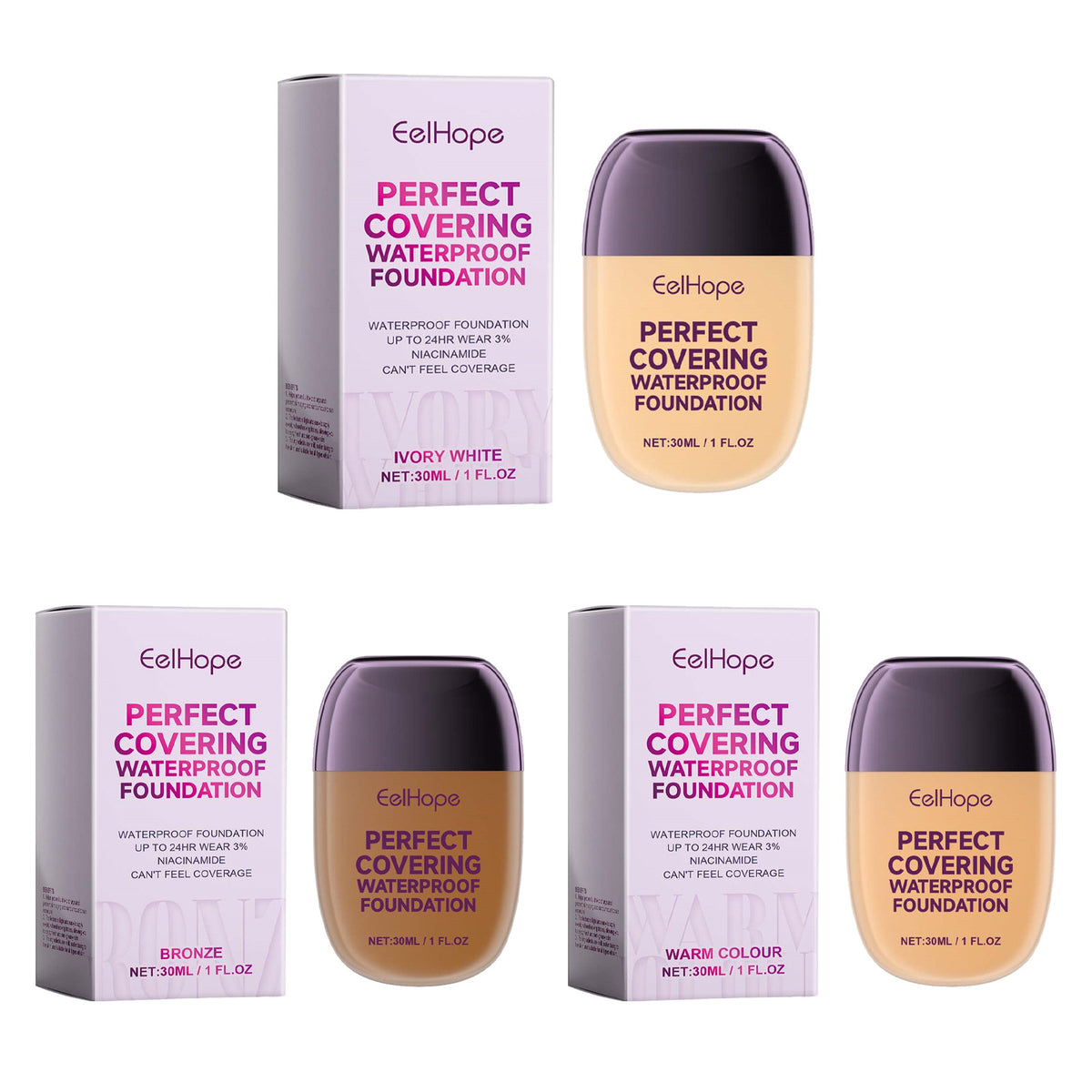 Concealing Liquid Foundation for Brightening & Skin Tone - 30ml Options