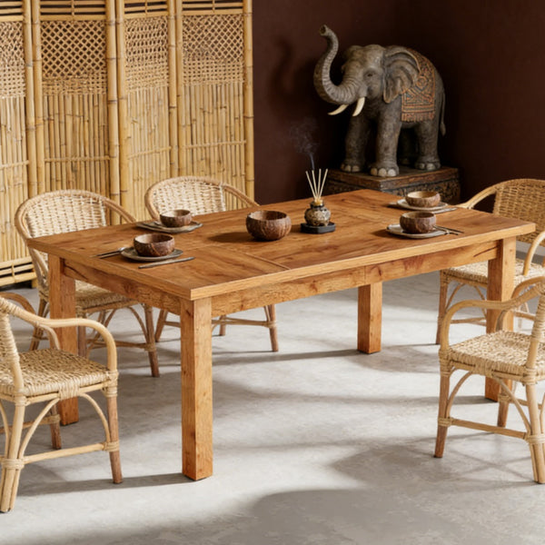 Spacious Dining Table for 6-8 People - Walnut Finish