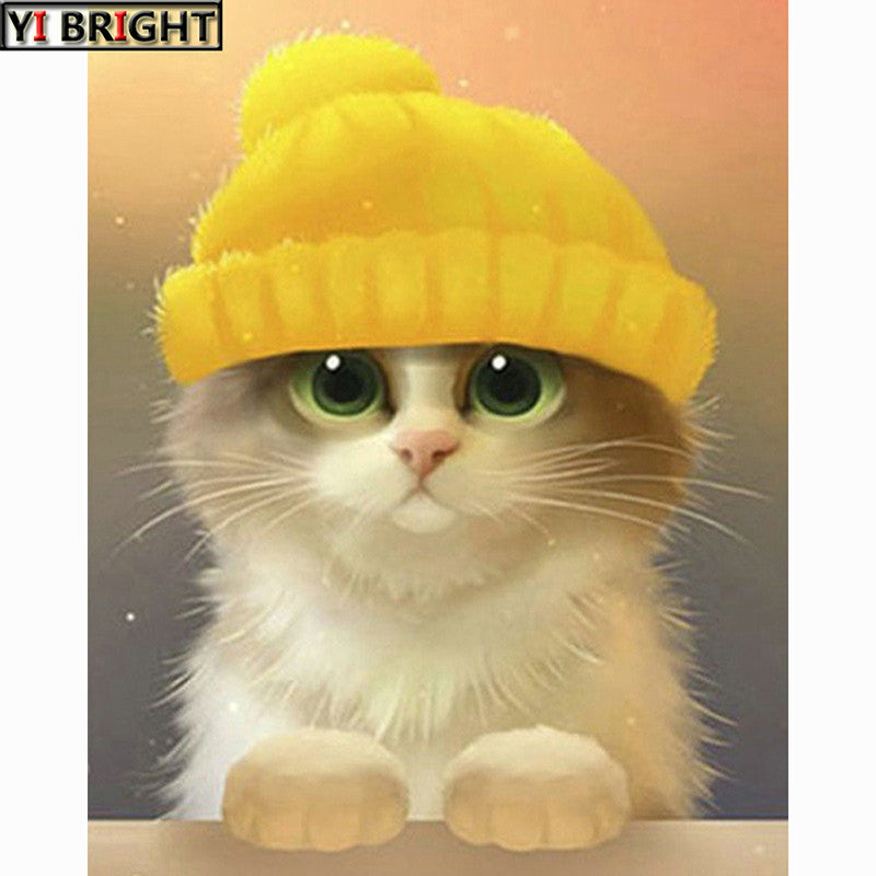 Christmas Cat Diamond Painting Kit - Full Rhinestones Mosaic Art DIY Decor