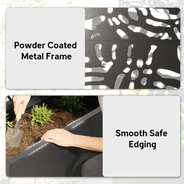 Metal Plant Stand with Trellis - Outdoor Planter Box
