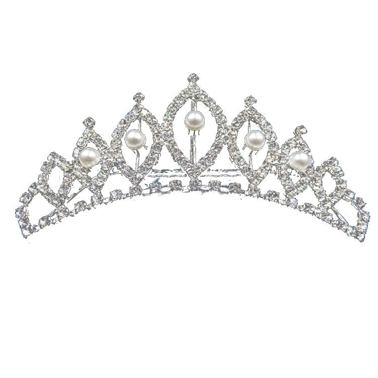 Rhinestone Crown Hair Comb Bridal Tiara Clip