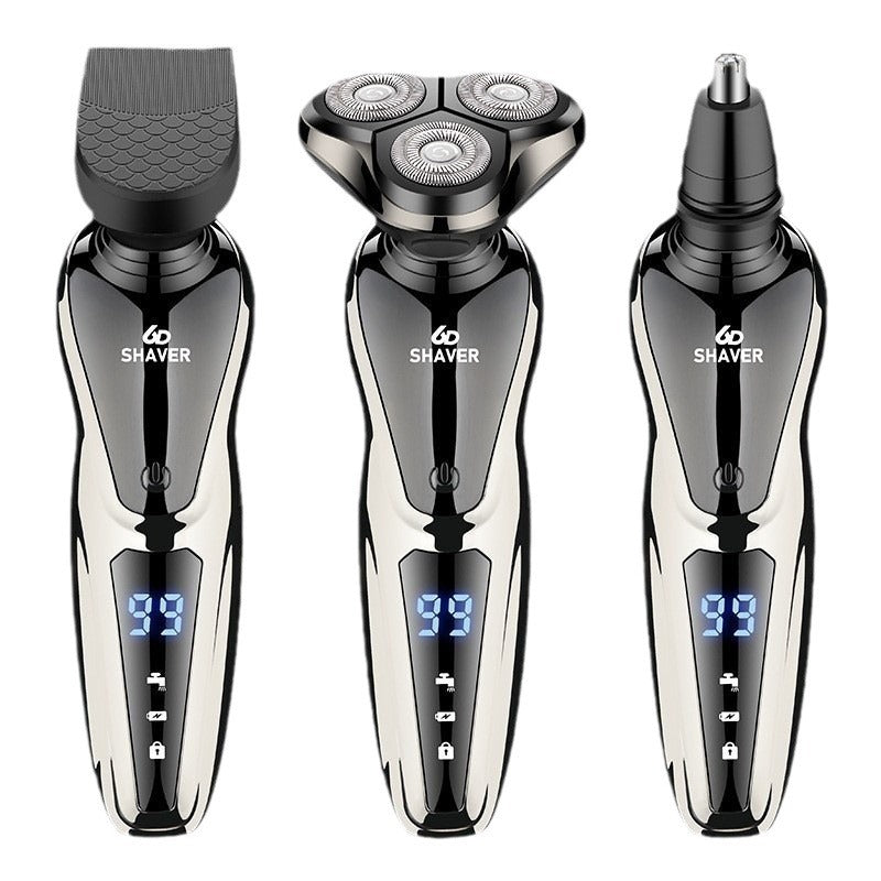Rechargeable Electric Shaver with Digital Display and Fully Washable Head