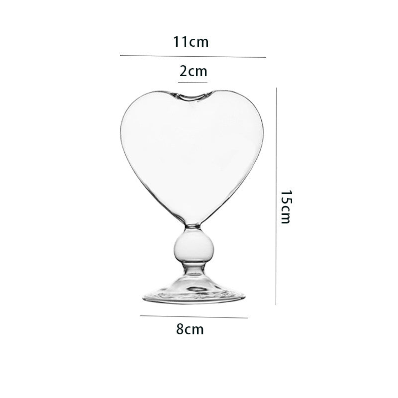 Heart-Shaped Glass Cocktail Cup - Japanese Style Heart-Shaped Wine Goblet