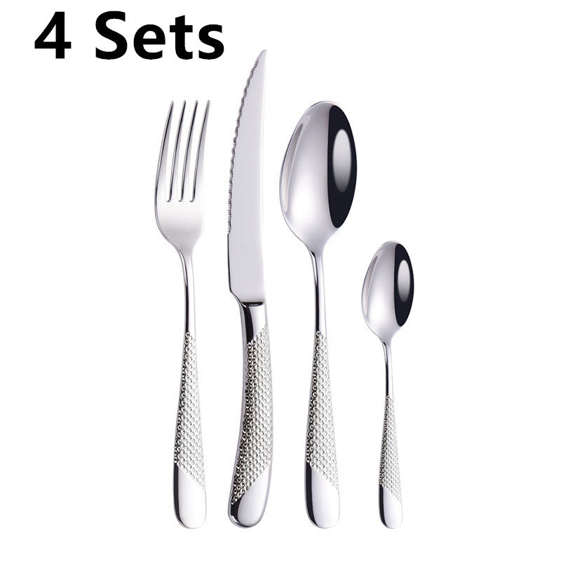Stainless Steel Cutlery Set Kitchen Dinnerware Silver Gold Multiple Styles