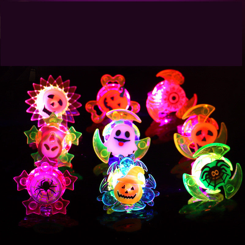 Halloween LED Finger Lights Glowing Ring Toy for Kids & Party Decor