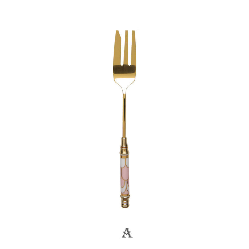European Retro Gold-Plated Stainless Steel Dessert Spoon Set - Multiple Styles