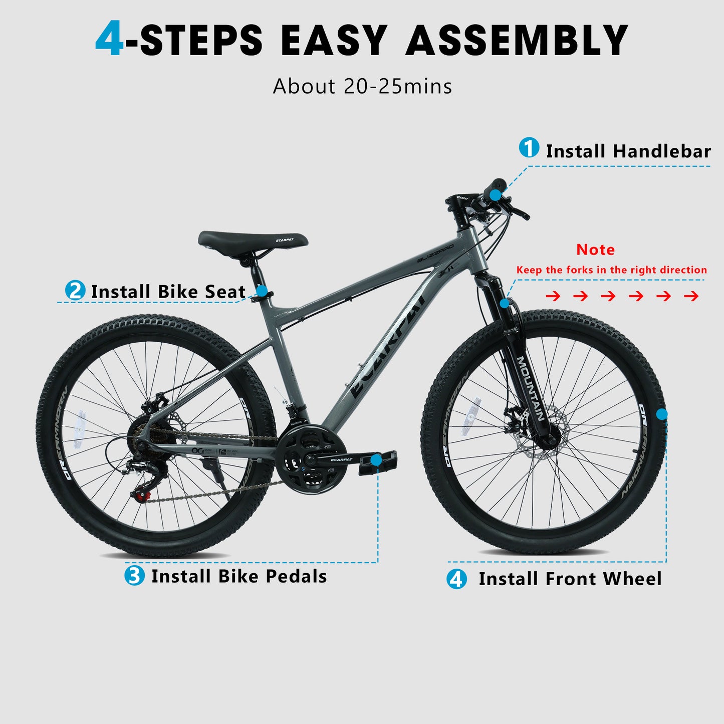 26-Inch All-Terrain Mountain Bike with Disc Brakes & 21-Speed Gear