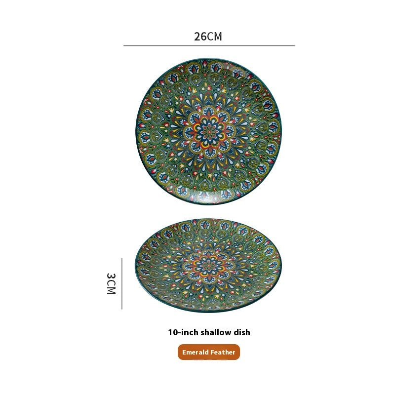 Bohemian Ceramic Platter - Creative Tableware for Kitchen & Dining