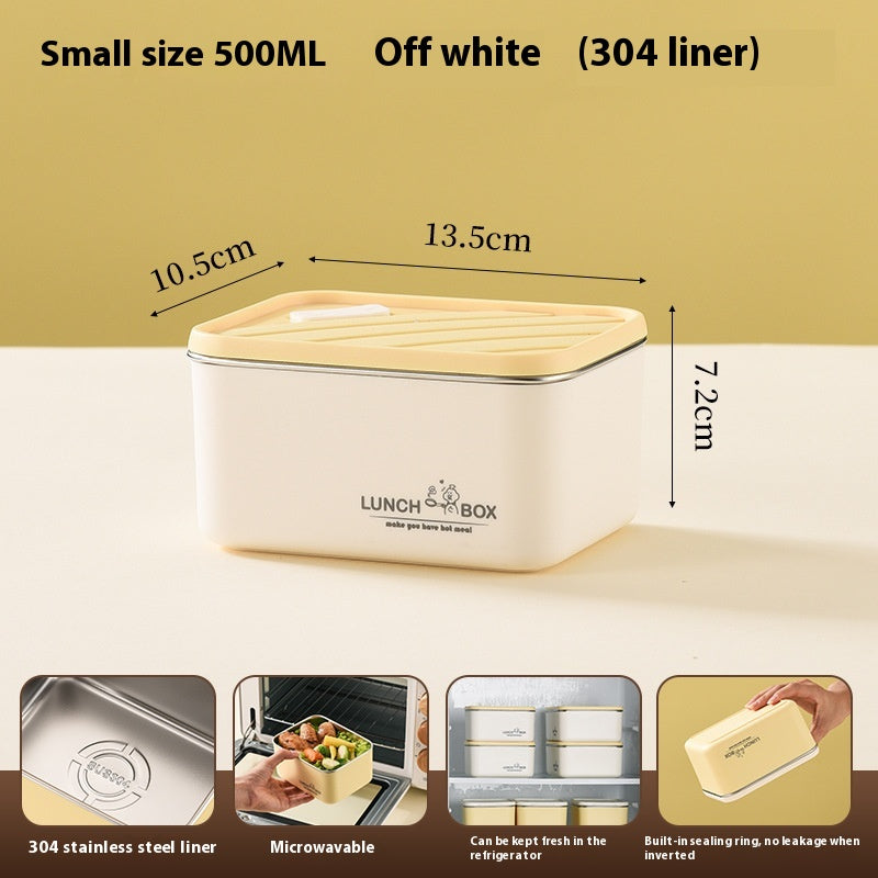 Stainless Steel Bento Lunch Box Set with Cover and Anti-Scald Feature