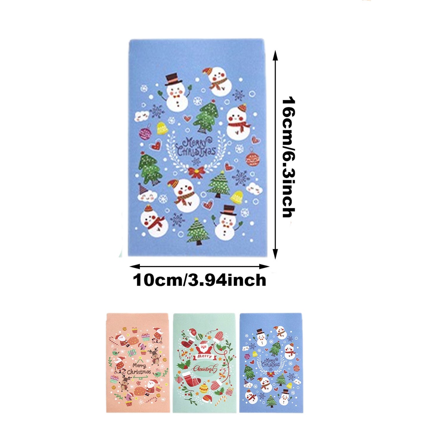 24 Christmas Gift Bags - Red, Green & Blue Paper Candy Bags
