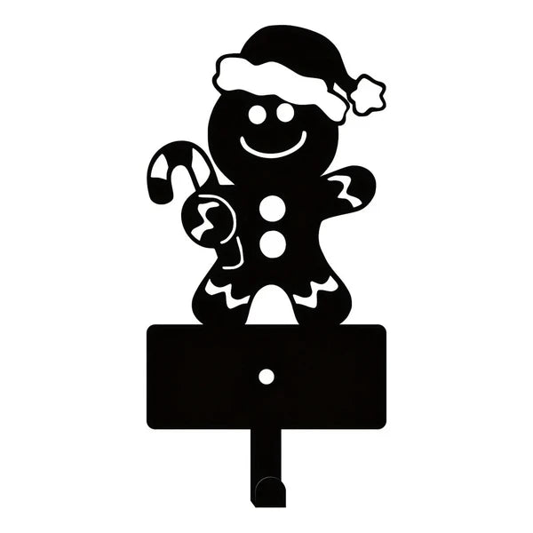 Gingerbread Man Metal Key Hooks - Christmas Wall Decor (2 Pcs)