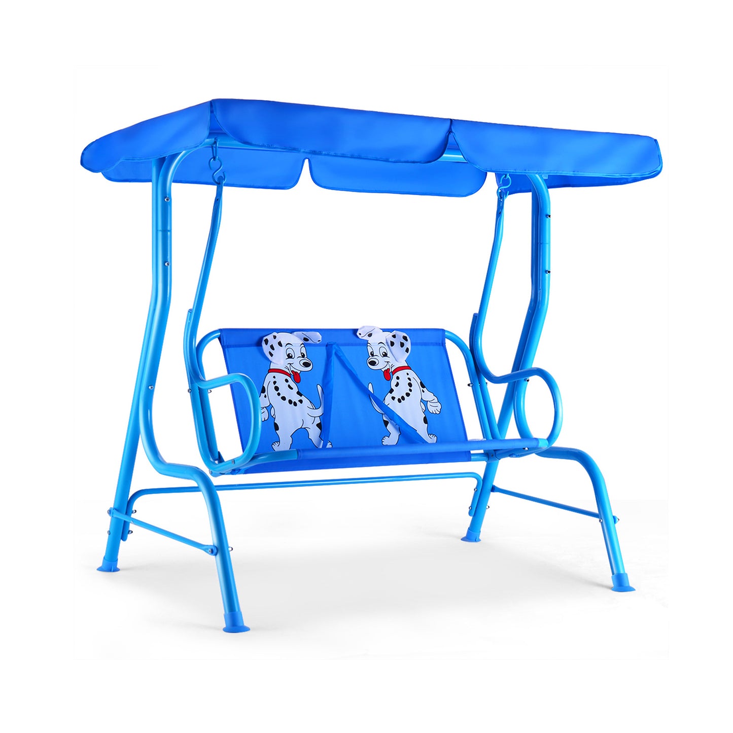 Outdoor Kids Swing Bench with Adjustable Canopy - 2 Seats