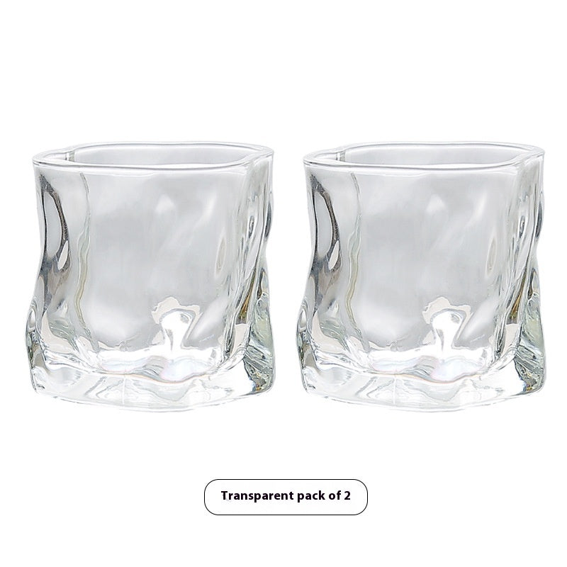 Transparent Twisted Glass Cup Minimalist Drinkware for Home & Kitchen