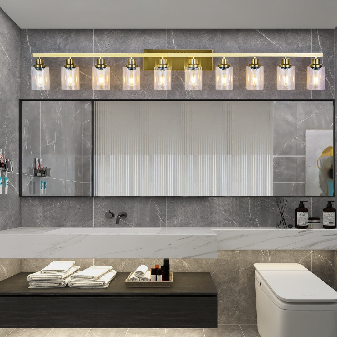 10-Light Gold Vanity Light Fixture for Bathroom & Bedroom