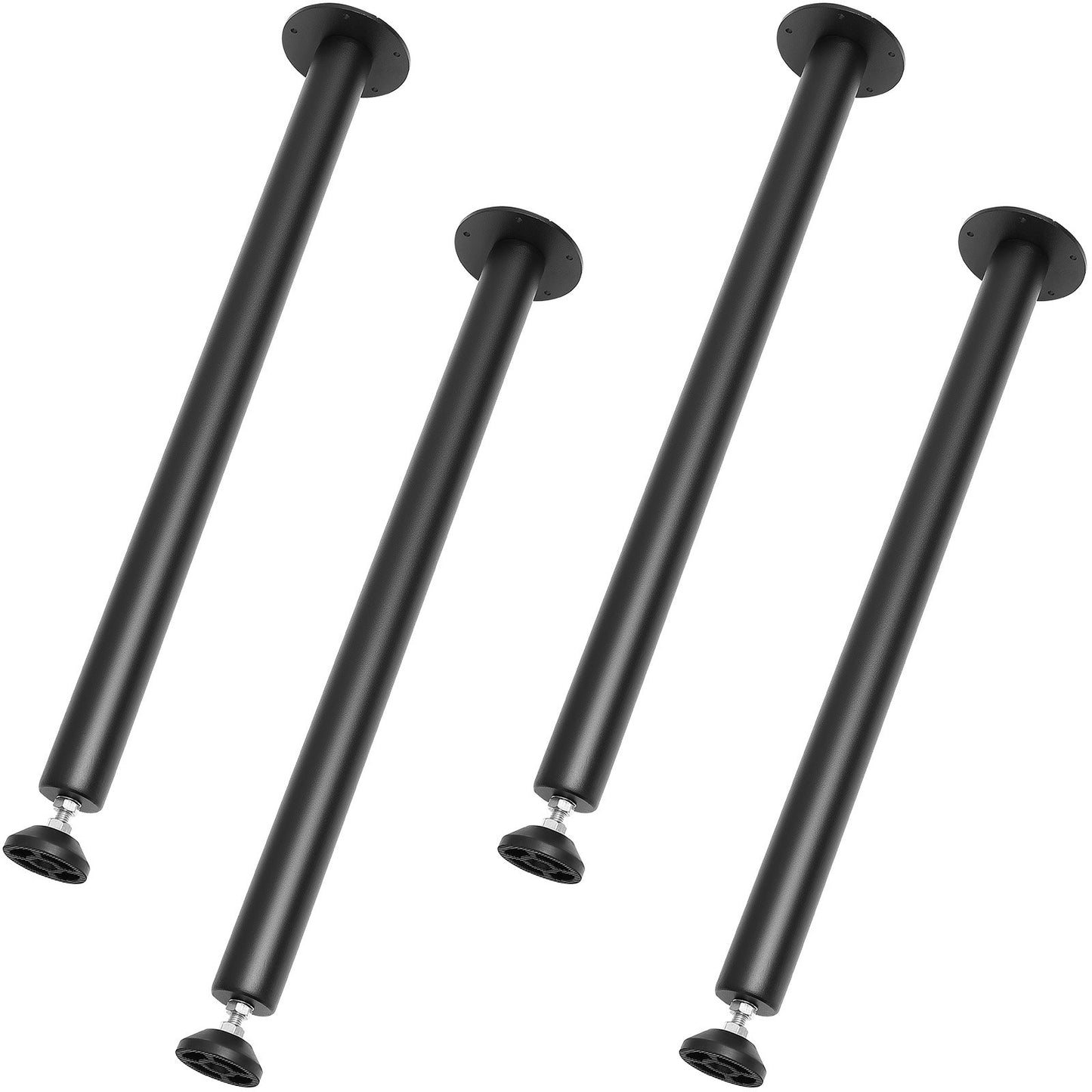 Adjustable Steel Desk Legs Set of 4 - Heavy Duty 1200 Lb Capacity, Black