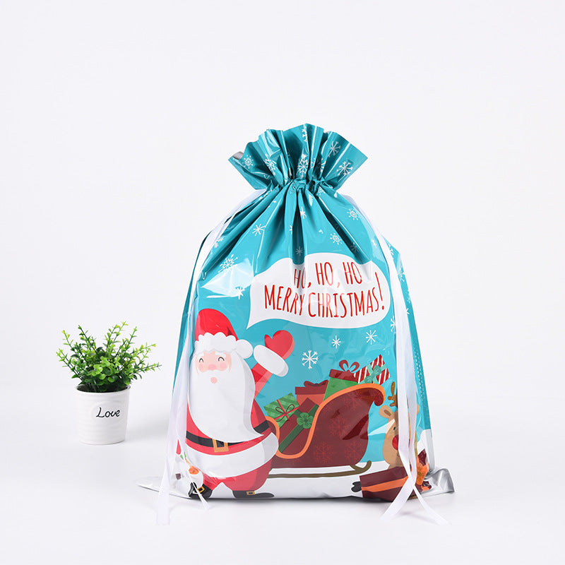 Festive Aluminum Foil Gift Bags for Christmas & New Year Party Packaging