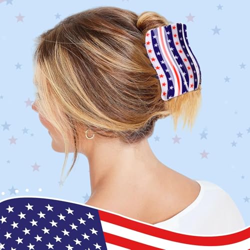 American Flag Claw Clips - 3-Piece Patriotic Hair Accessory Set